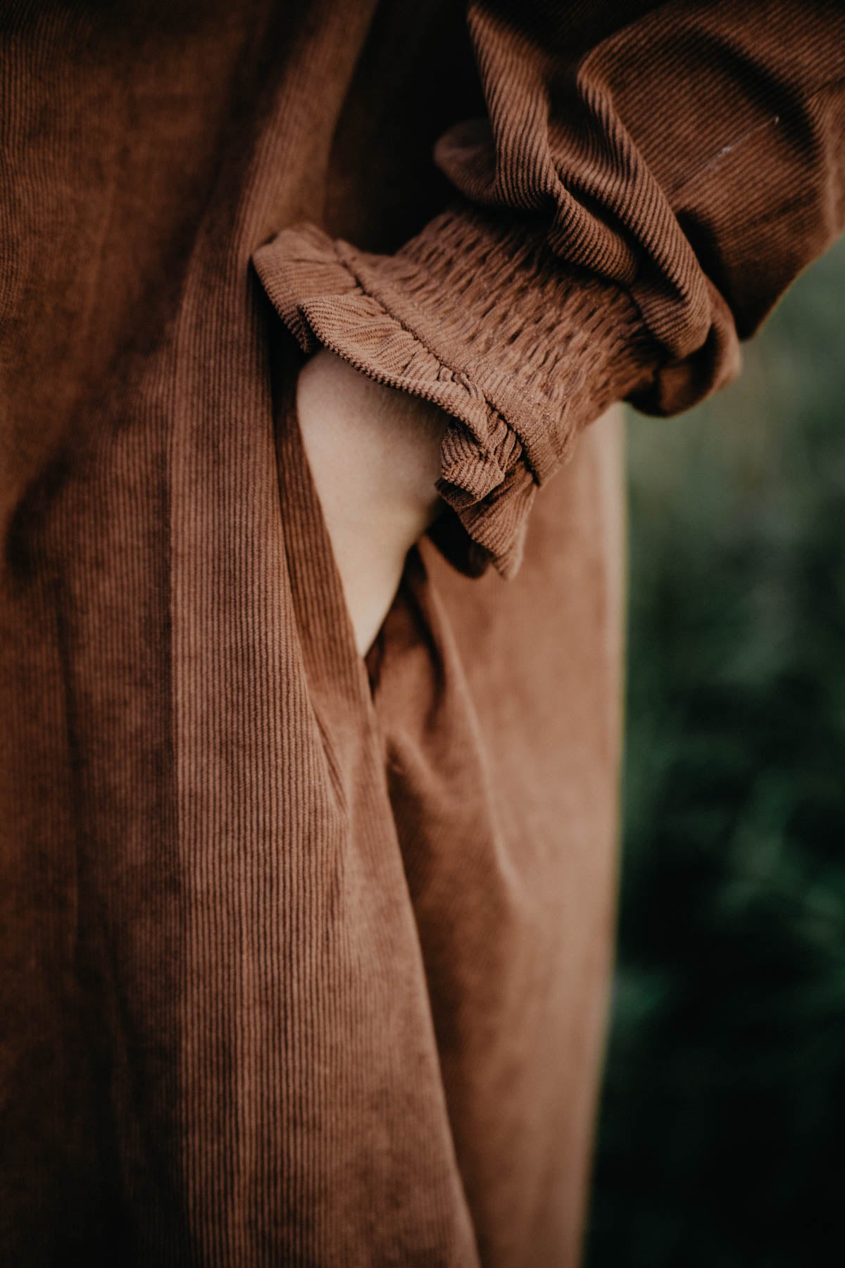 'Iron Ridge' Brown Corduroy Babydoll Dress (S-L)