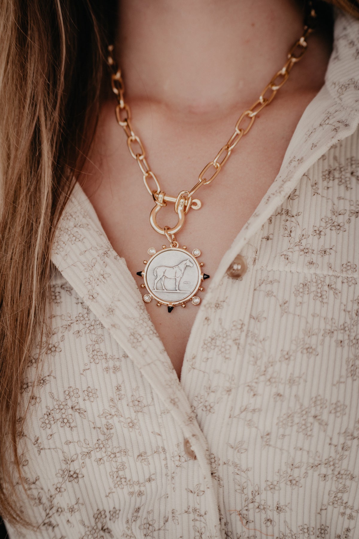 Horse Coin Shackle Necklace