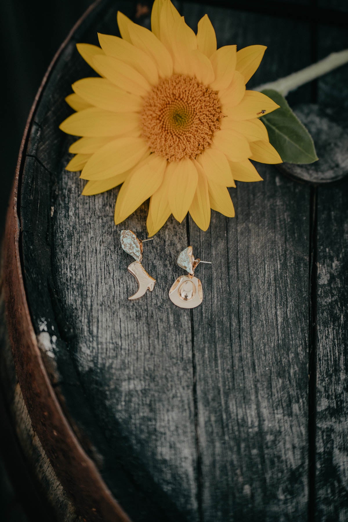 Turquoise Hat and Boots Earrings