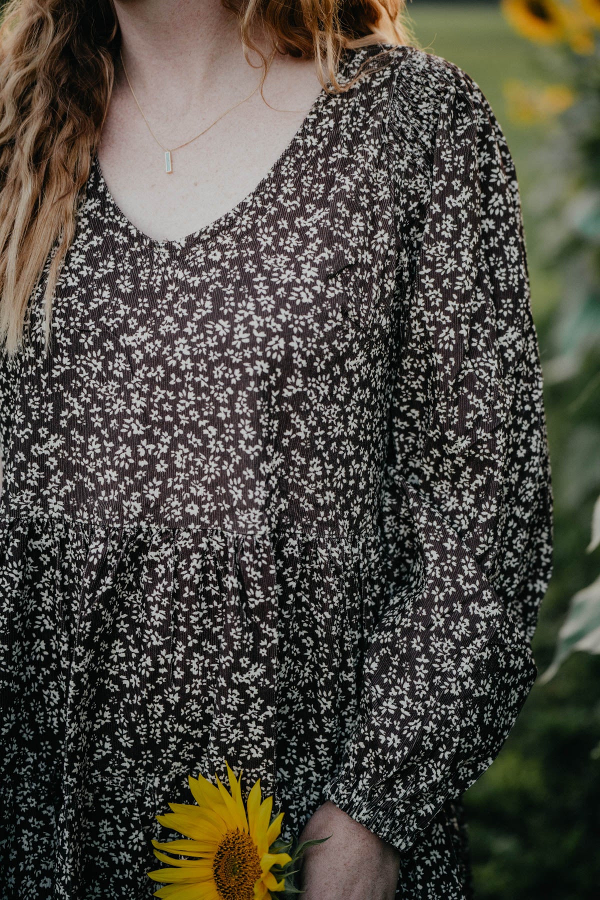 'Devil's River' Corduroy Floral Print Tiered Mini Dress (S-L)