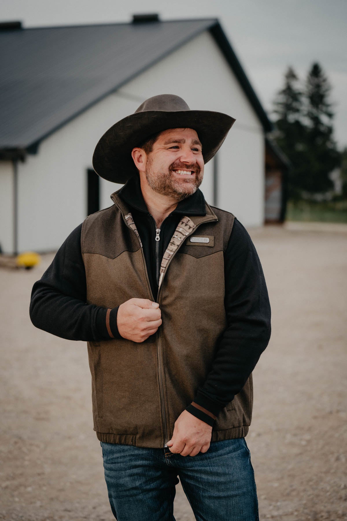 'Guthrie' Men's CINCH Olive 2 Tone Vest (S - XXL)