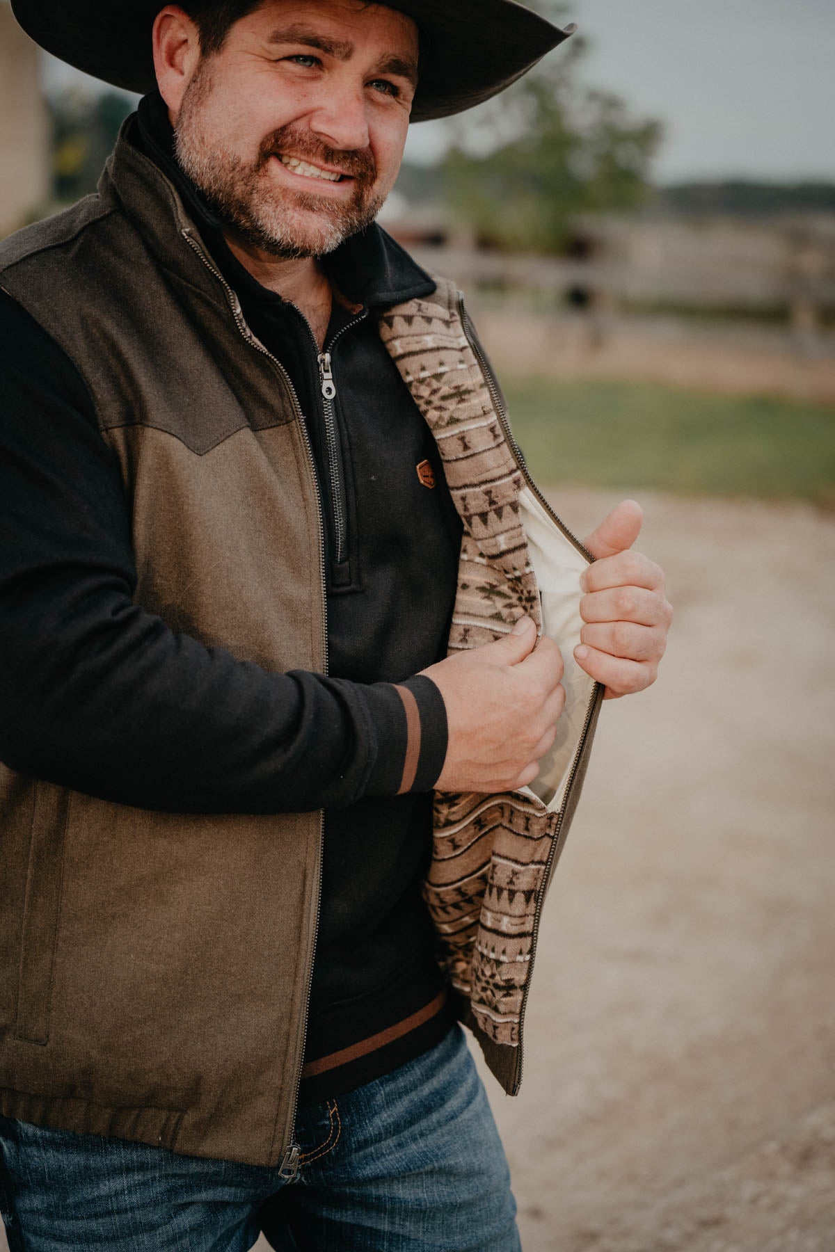'Guthrie' Men's CINCH Olive 2 Tone Vest (S - XXL)