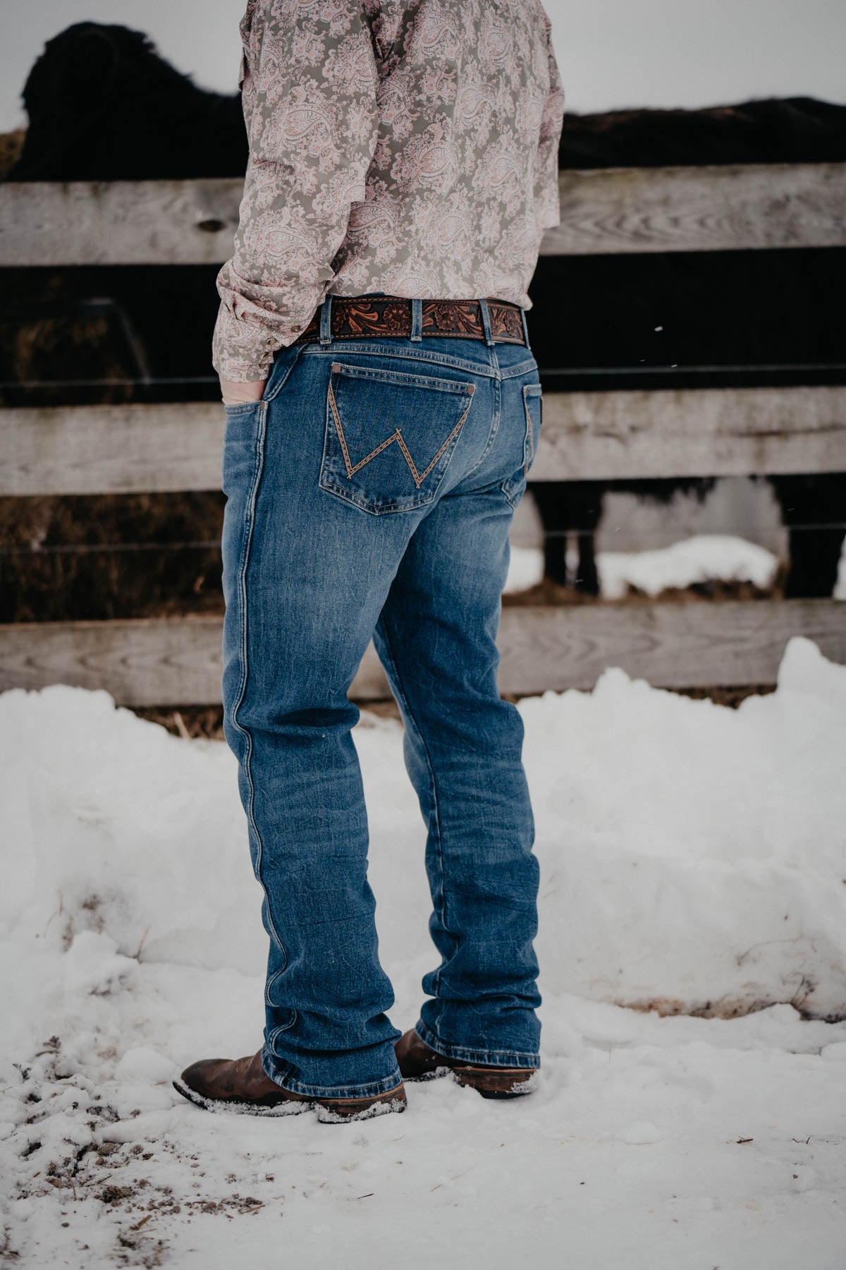 'Beau' Men's Retro Wrangler Slim Bootcut Jeans