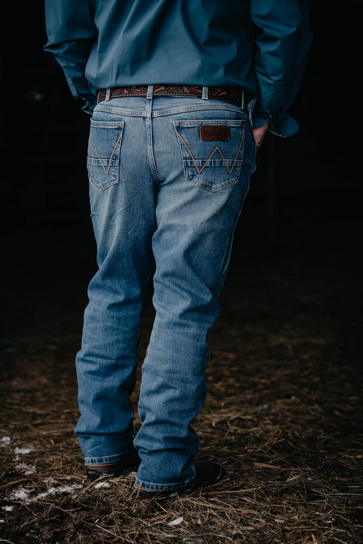 Beau' Men's Retro Wrangler Slim Bootcut Jeans