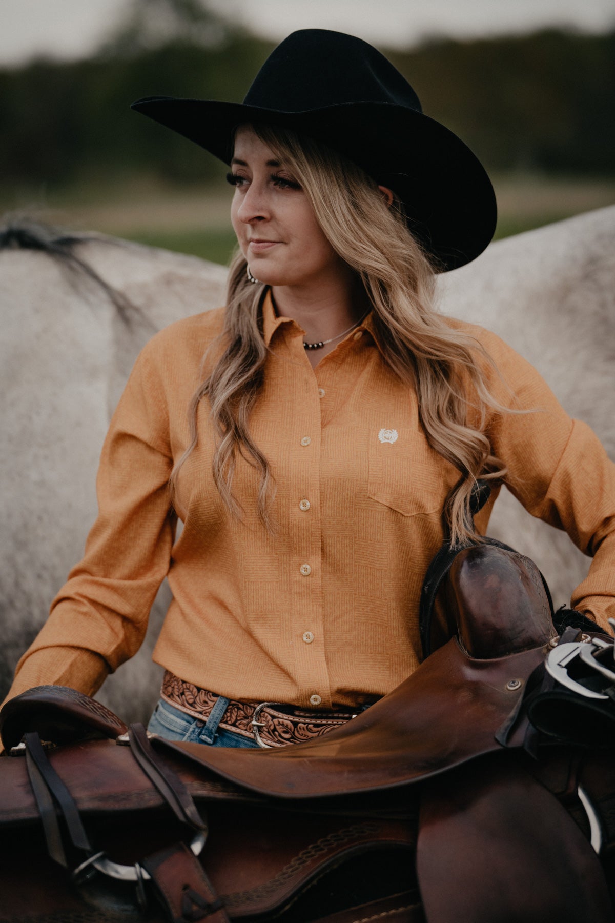 'Gold Butte' Women's CINCH Arenaflex Gold Western Button Up (1 XS & L Only)