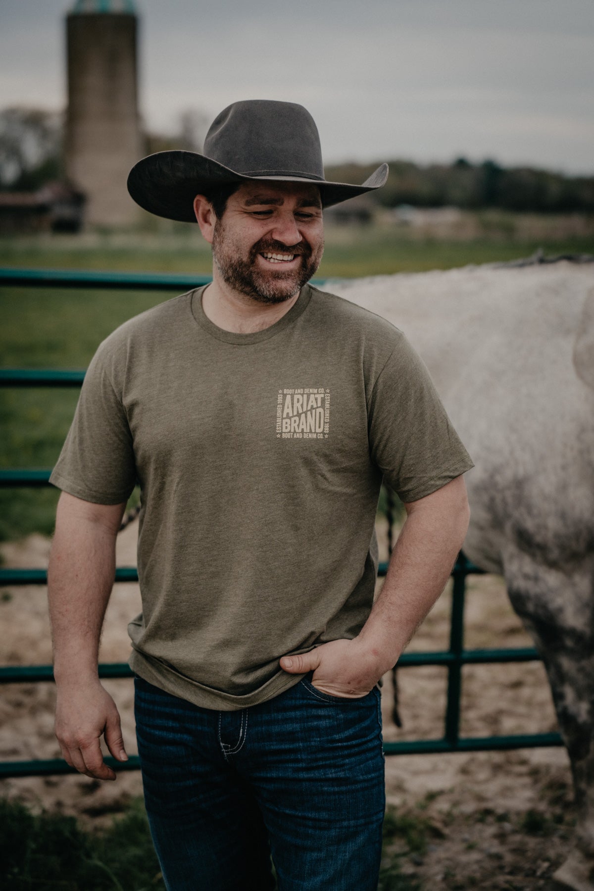 Ariat Men's Olive 'Curve Ball' Graphic T