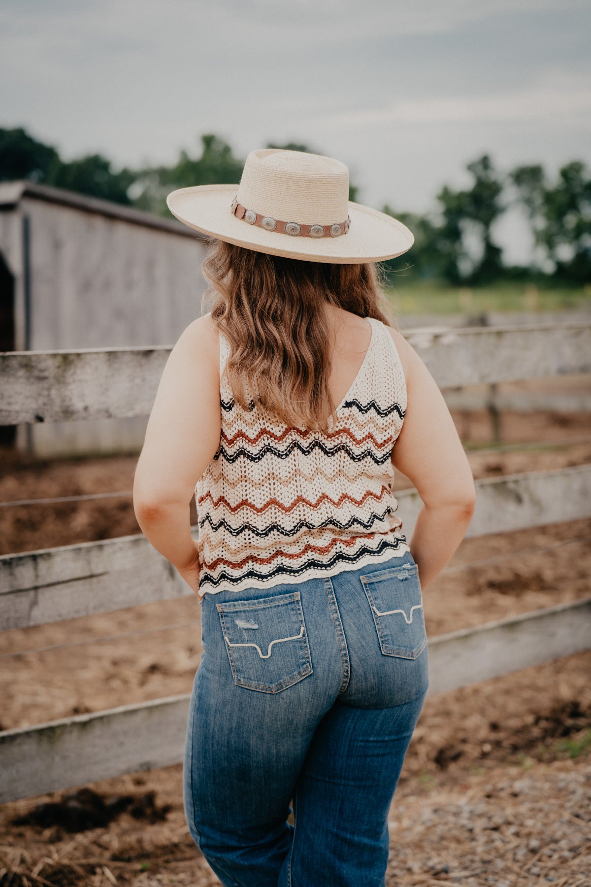 'Octavia' Crochet Ivory Sweater Tank by Wrangler (M-XL)