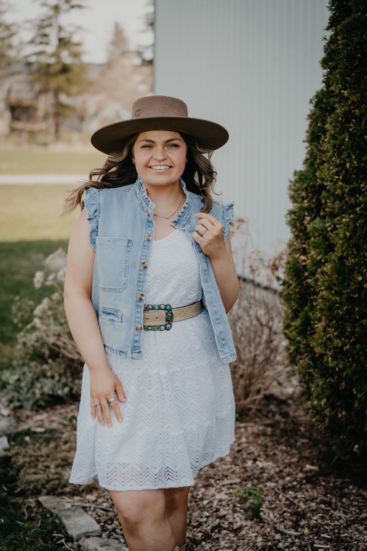‘Briella’ Denim Ruffle Sleeve Vest (S - L)