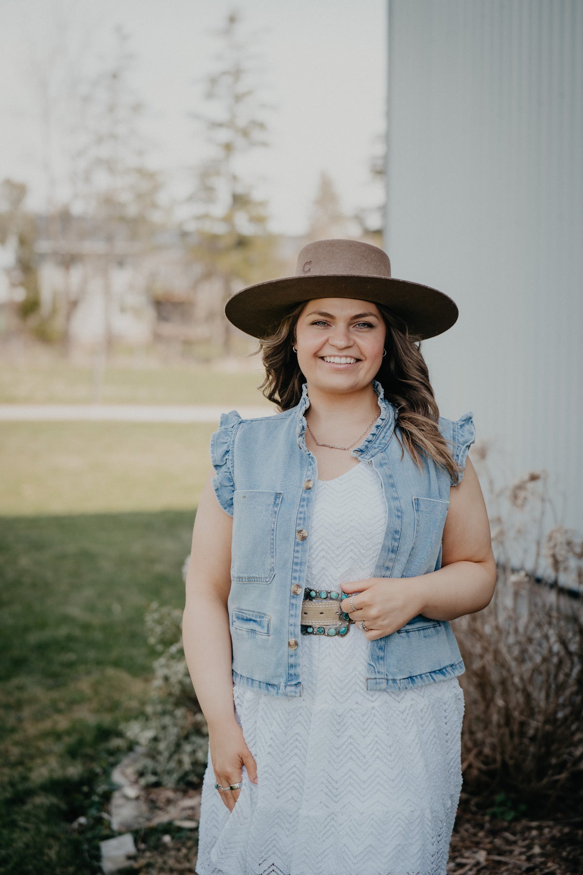 ‘Briella’ Denim Ruffle Sleeve Vest (S - L)
