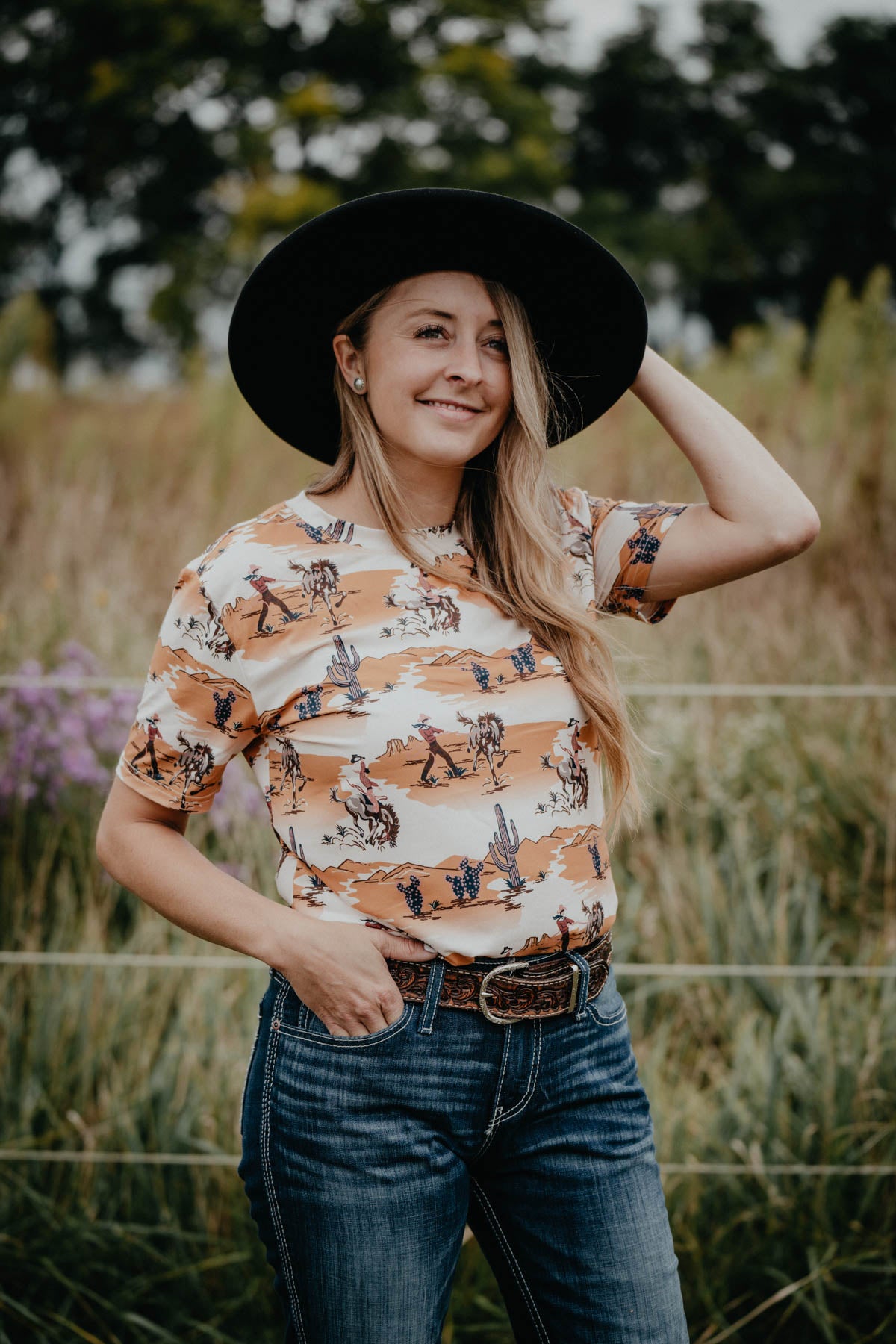 'Yarrow' Women's Desert Print T-shirt (XS - XXL)