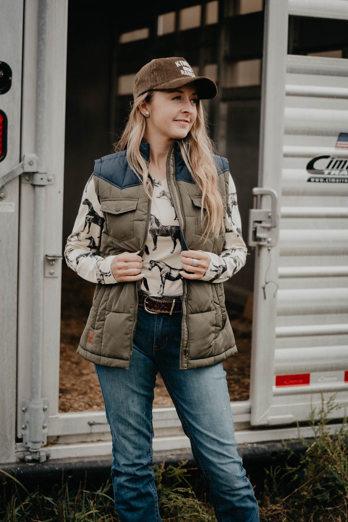 'Wildfyre' Womens VEST by Kimes Ranch (Army Green; S - XXL)