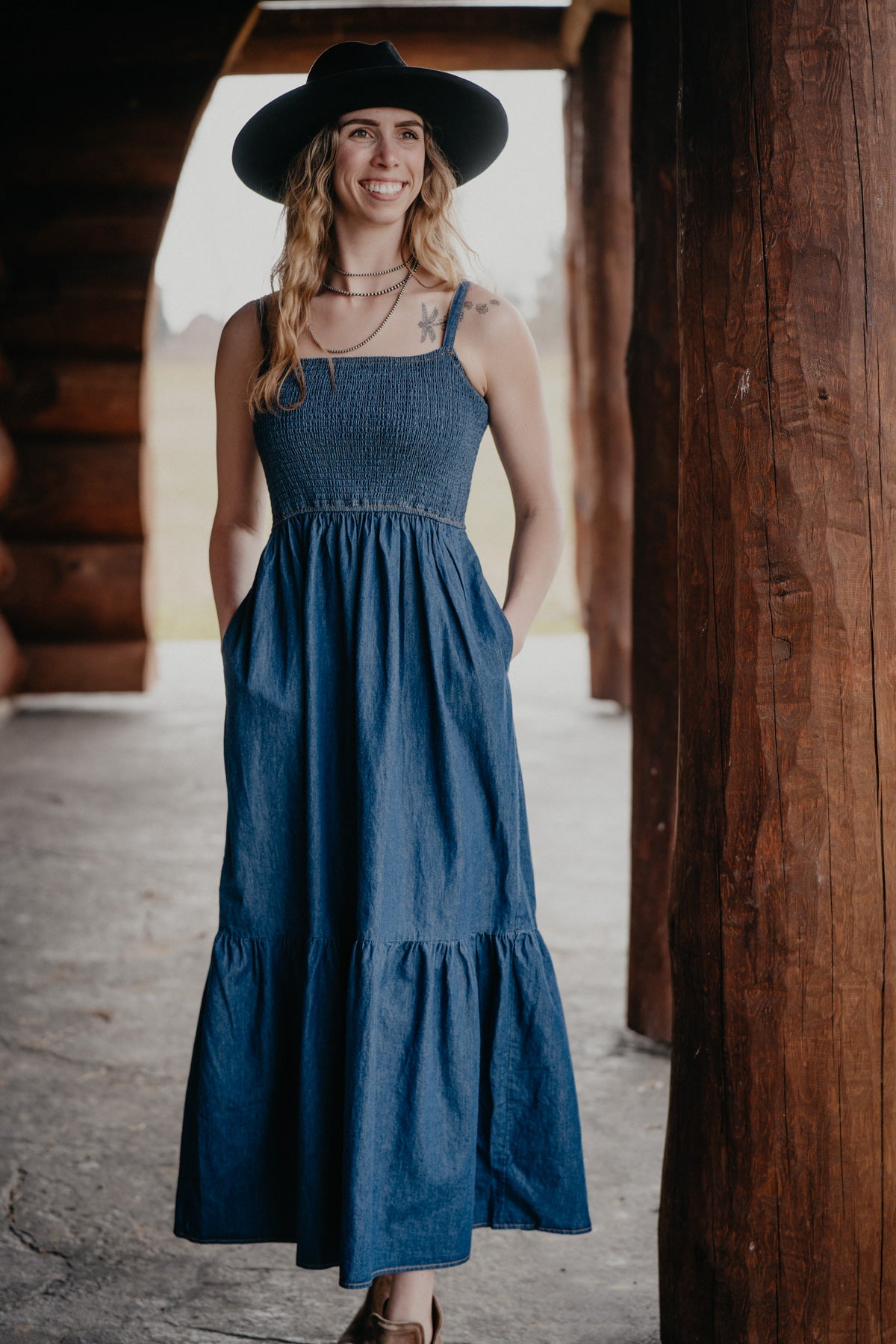 'Avril' Women's Wrangler Denim Maxi Dress (XS-XXL)