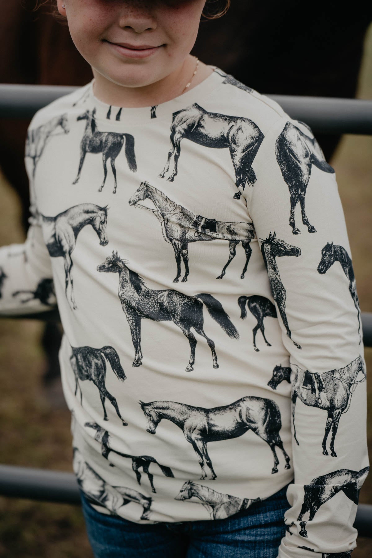 'The Filly' Girls Ariat Horse Print Long Sleeve Shirt