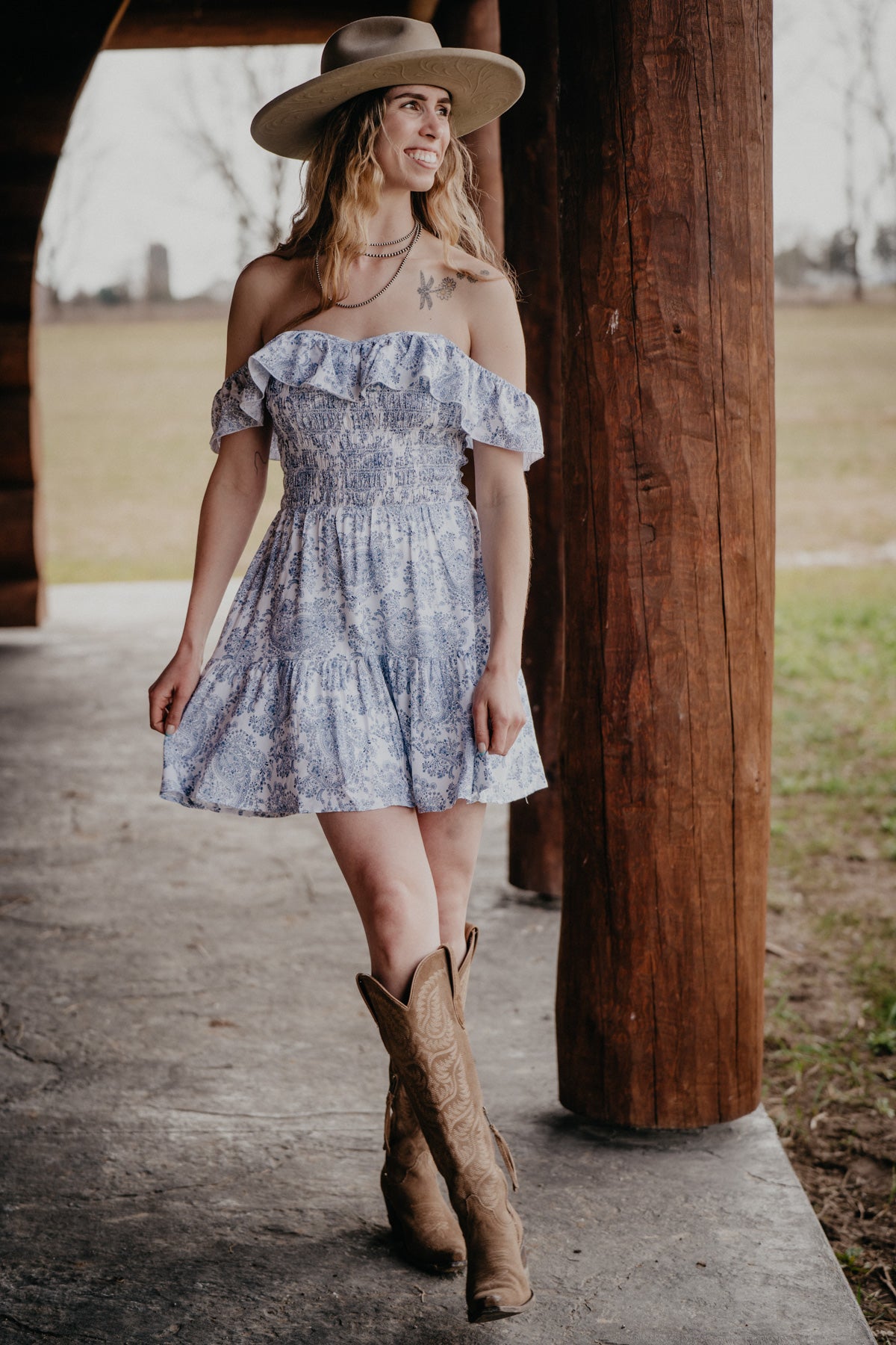 'Marla' Wrangler Ruffle Smocked Dress (S-XXL)