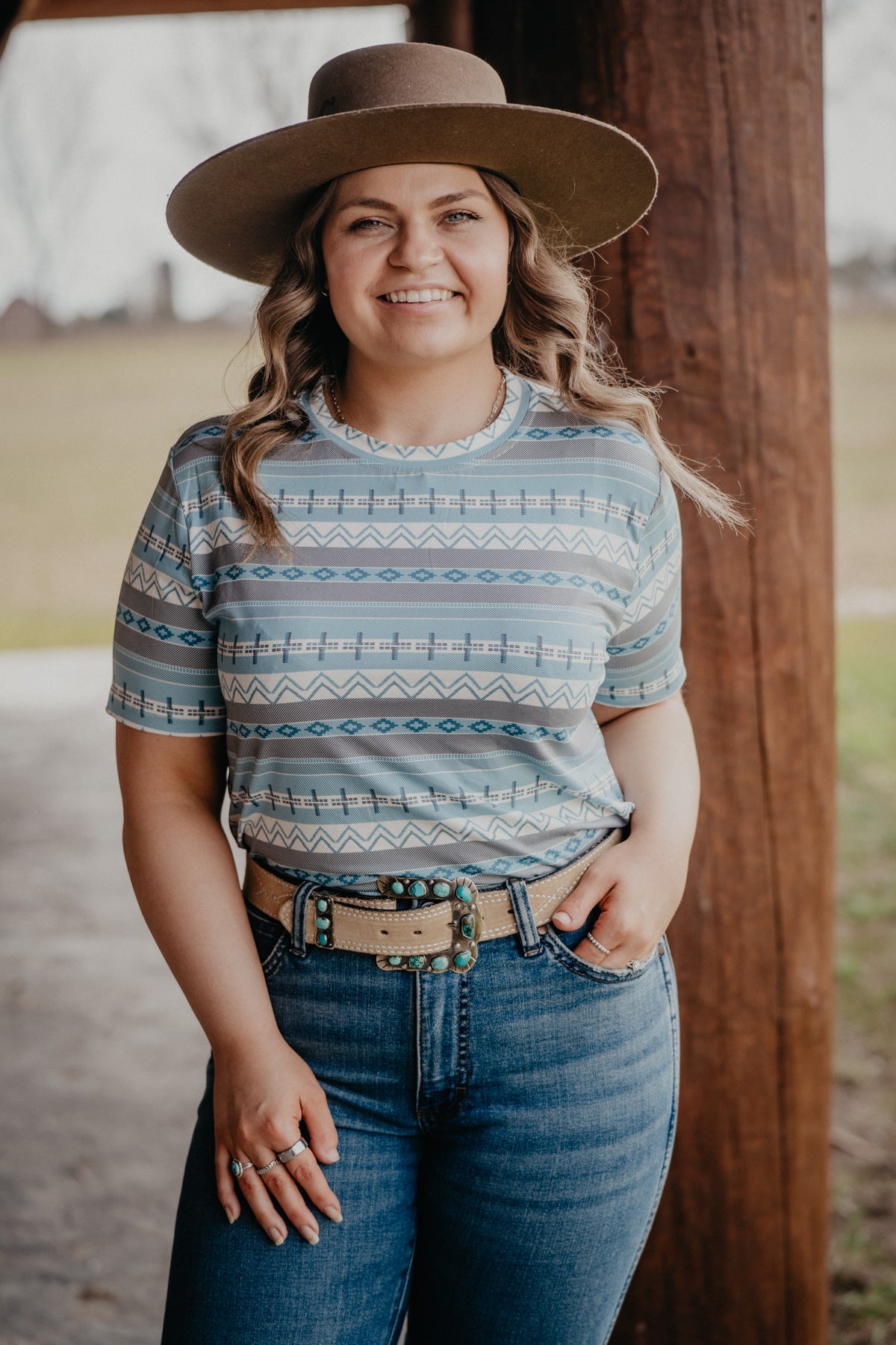 'Shayla' CINCH Womens Blue Athletic Tee (XS-XXL)