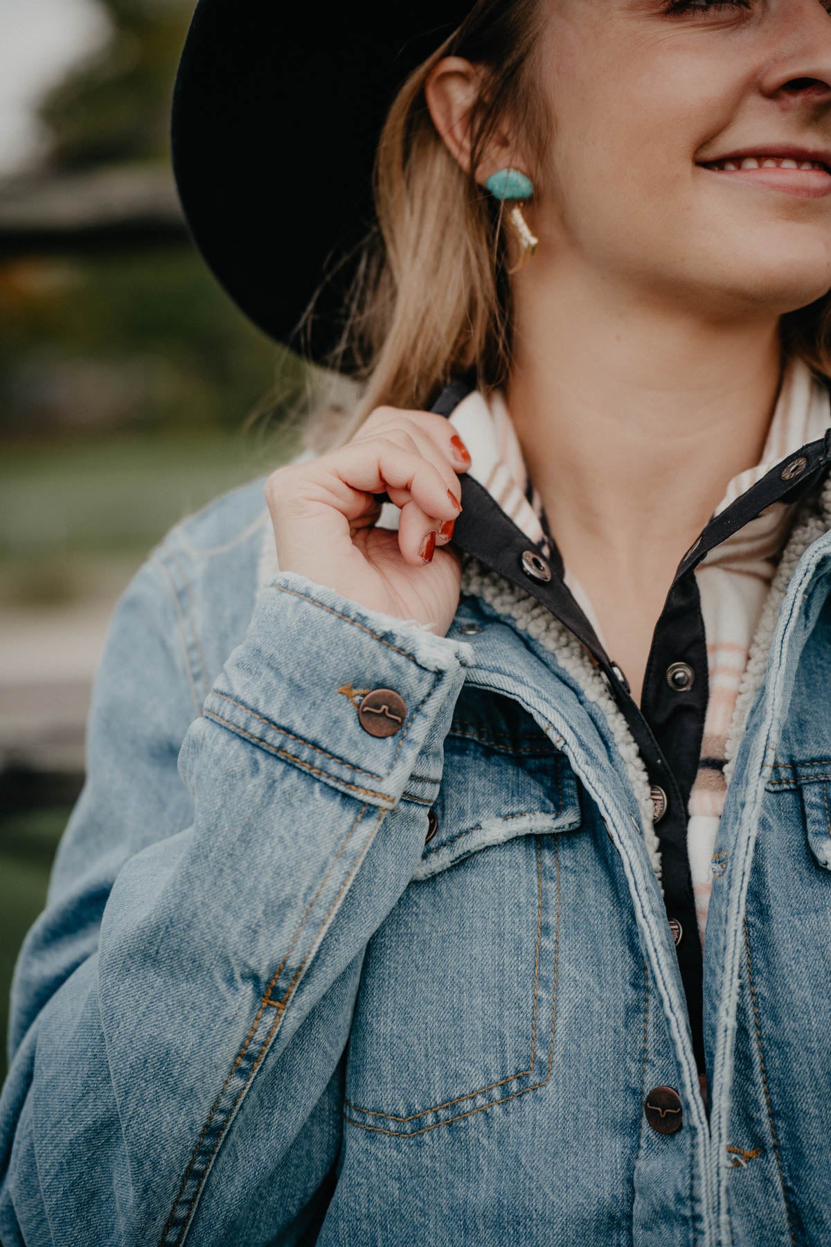 'Winslow' Women's Sherpa Lined Denim Jacket by Kimes Ranch (S - XXL)