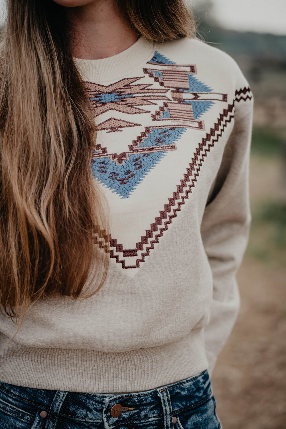 'Brindle' Ariat Women's Embroidered Chimayo Retro Pullover (XS - XXL)