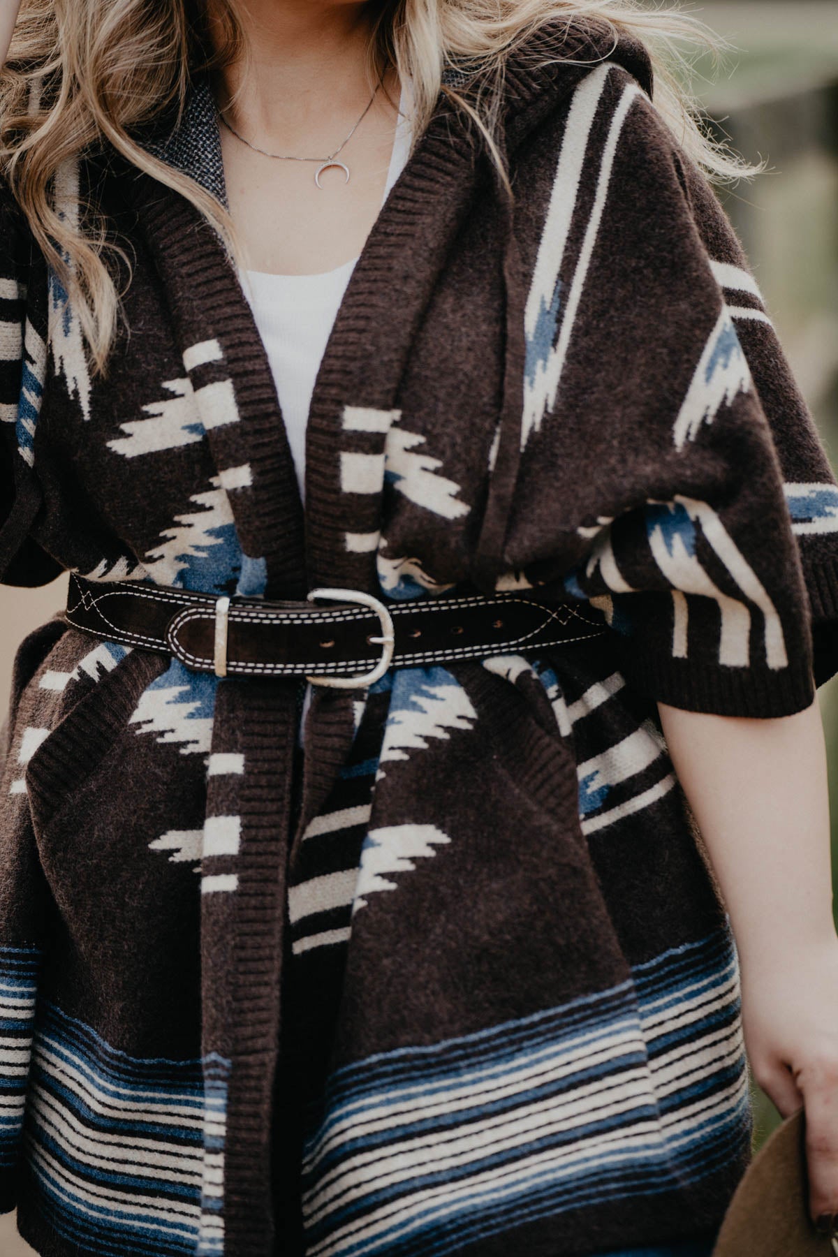 Chocolate Brown Suede Figure 8 Belt by Double J (1 1/2")