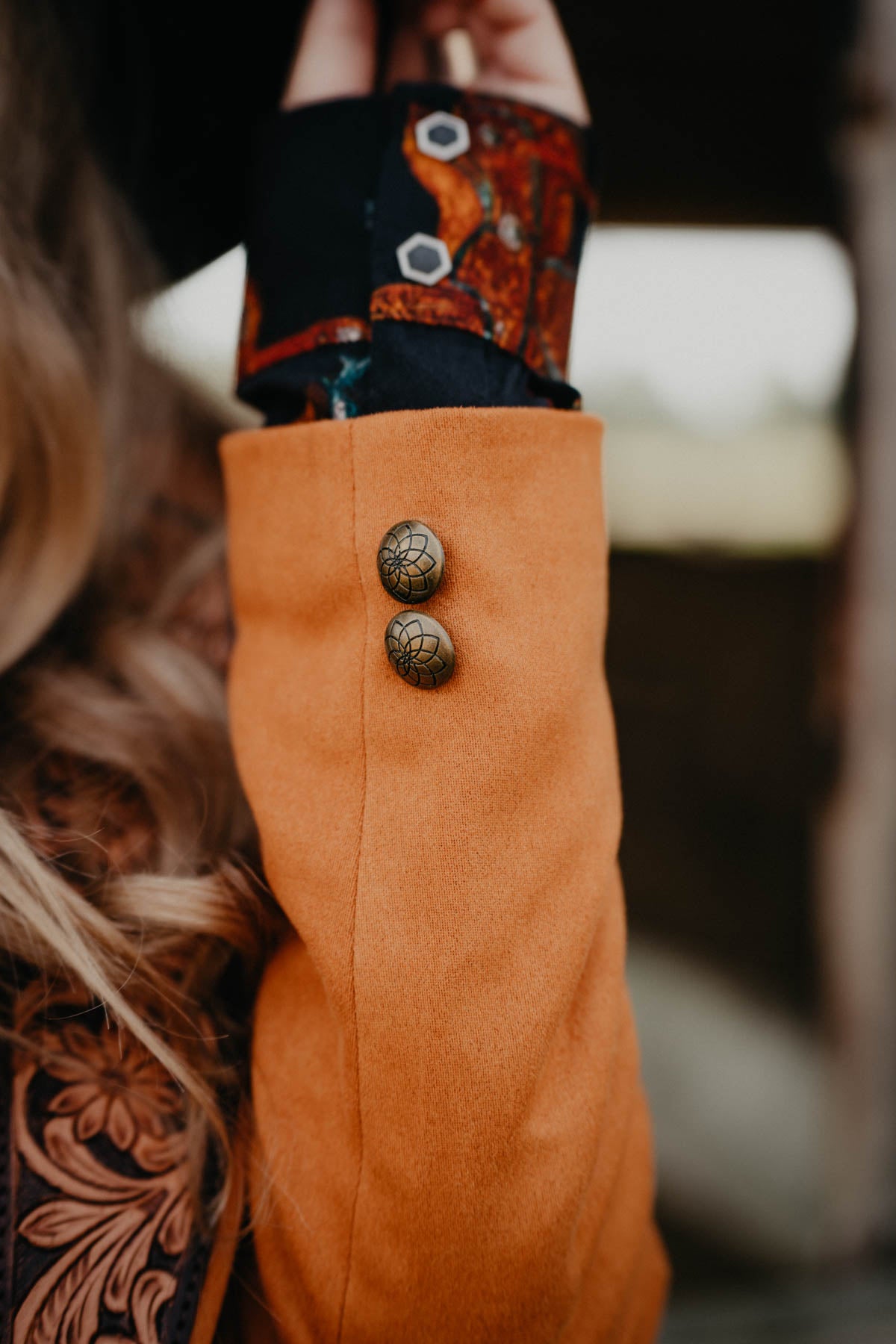 'Cimarron' Blazer with Tooled Leather Lapel (S - XL)