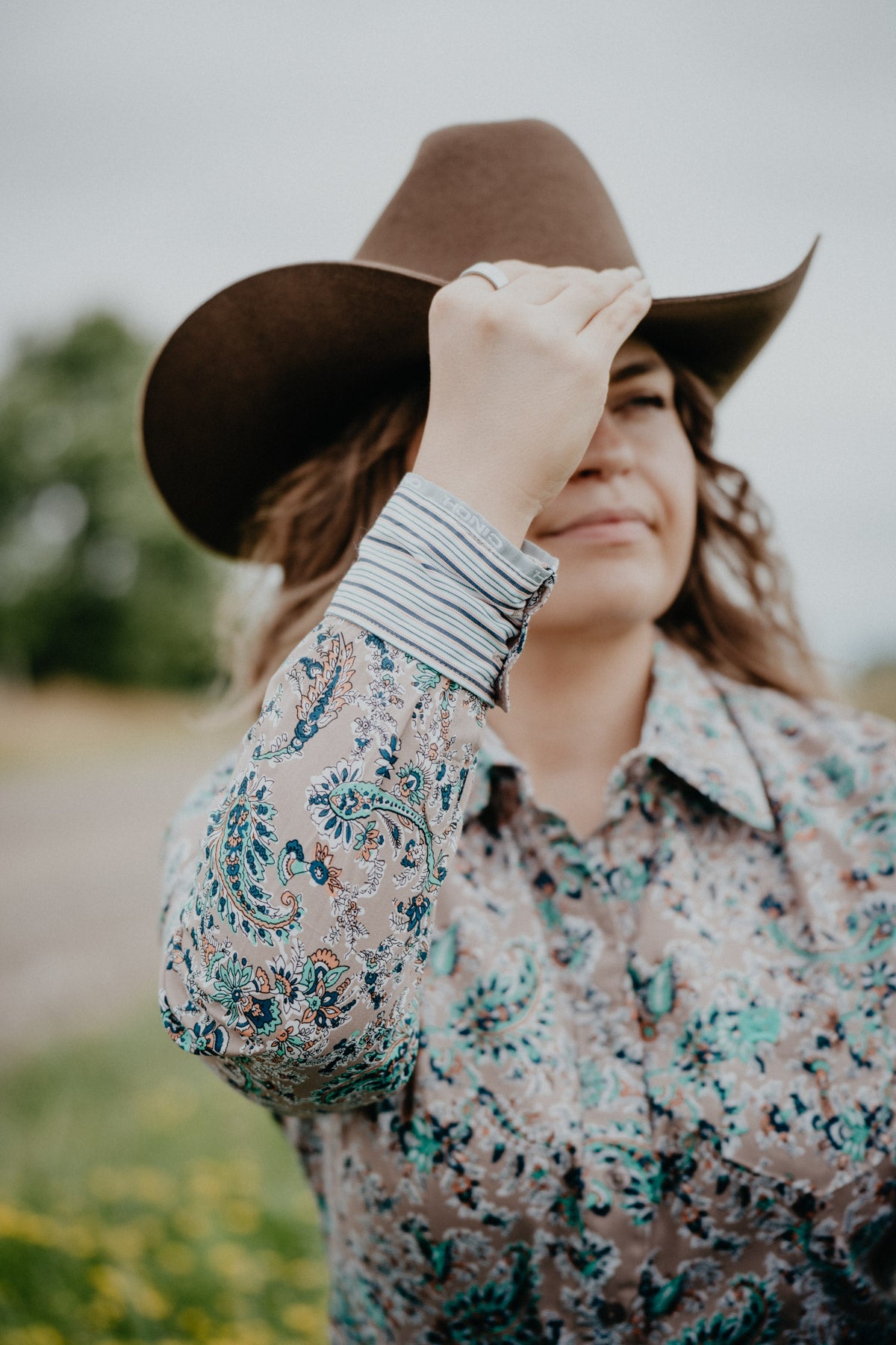 'Charlotte' Women's Long Sleeve Button Up Brown (XS-XXL)