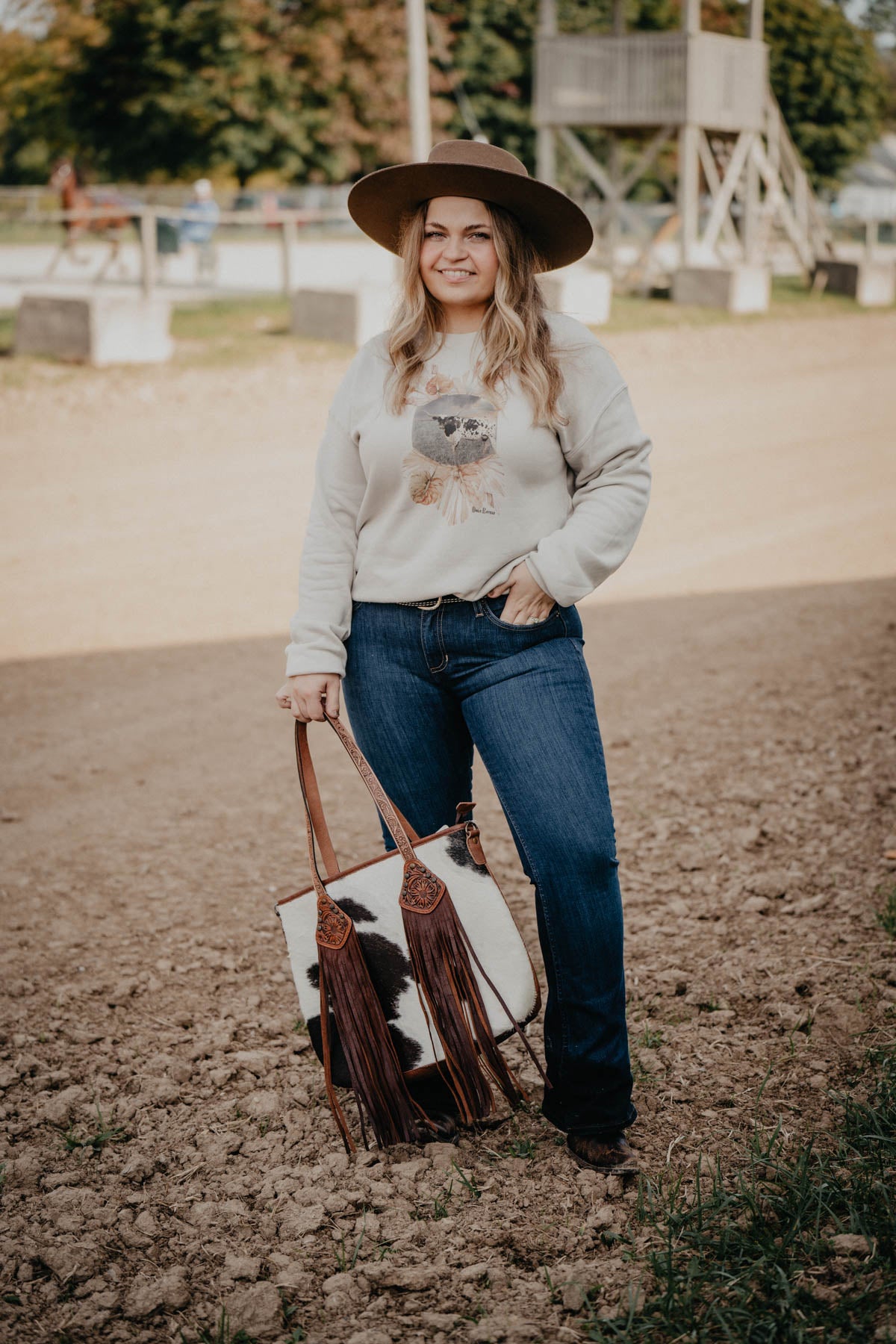 'Old Timer' Boho Longhorn Pullover Sweatshirt (XS - XXL)