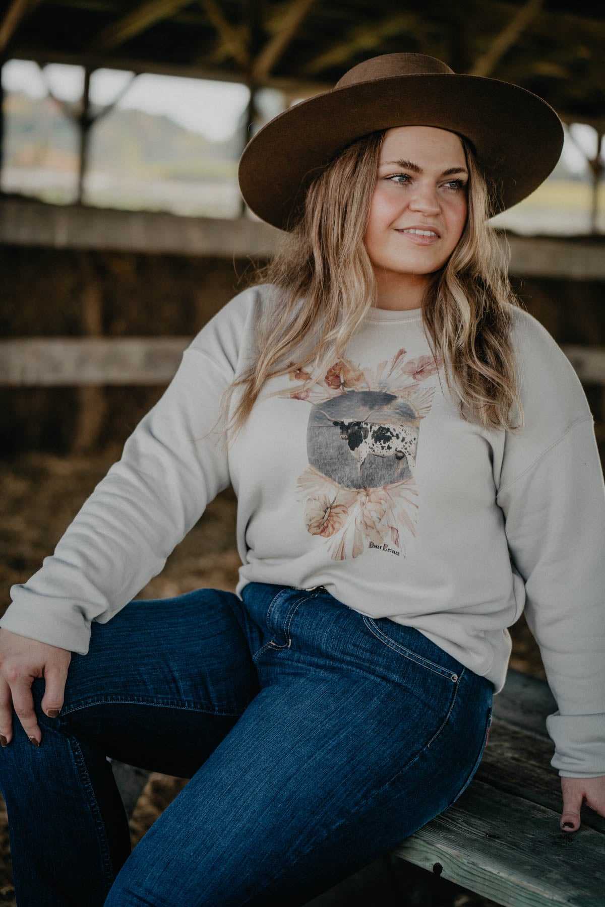 'Old Timer' Boho Longhorn Pullover Sweatshirt (XS - XXL)
