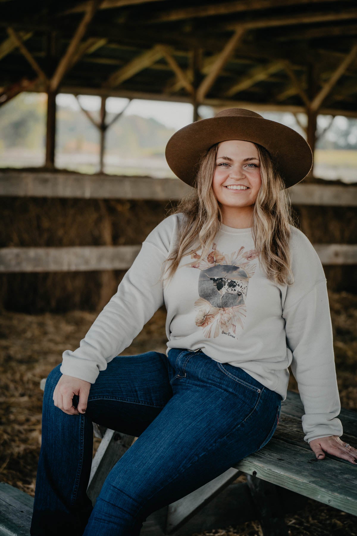 'Old Timer' Boho Longhorn Pullover Sweatshirt (XS - XXL)