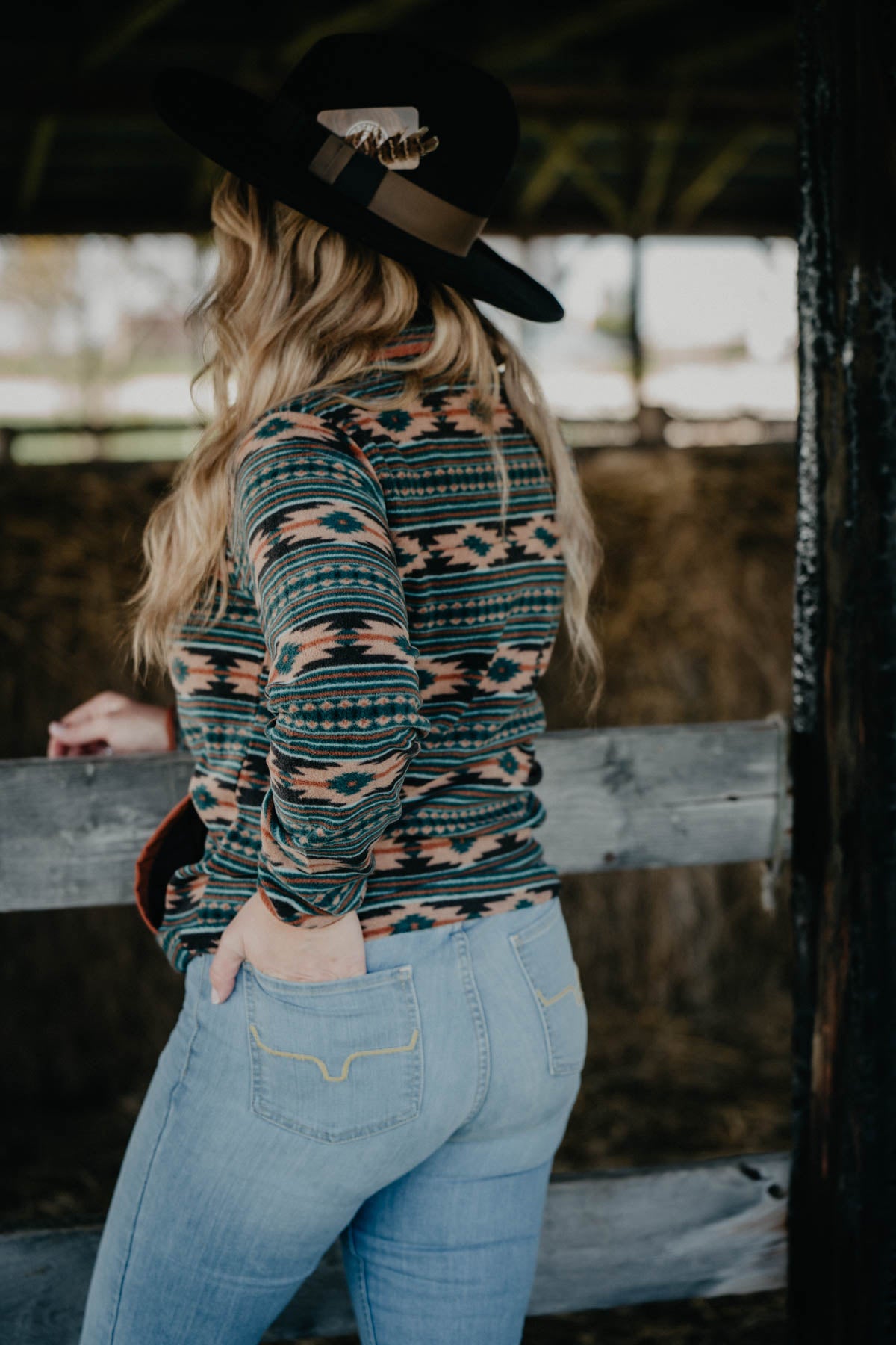 'Kootenay' Women's Green CINCH Aztec Fleece Pullover (XS - XXL)