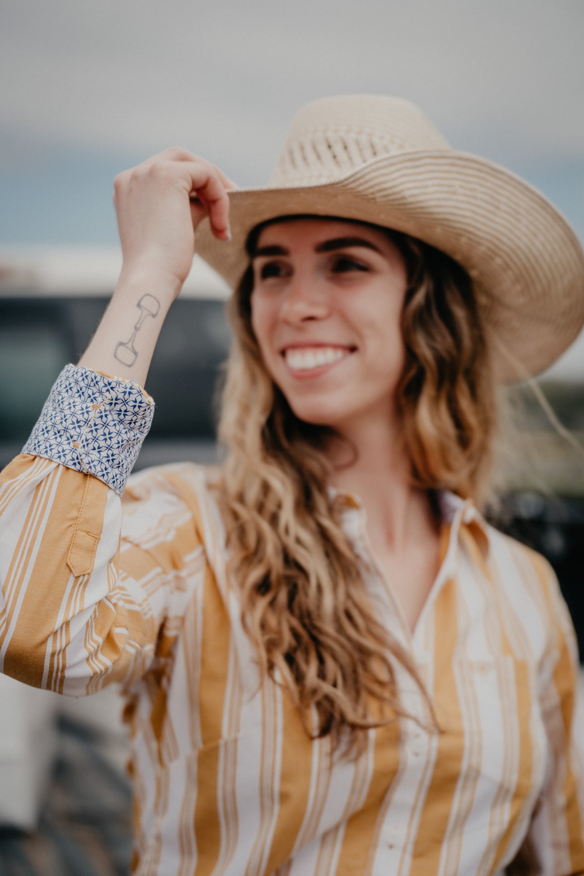 'Ollie' Yellow Stripe Ariat Women's Button Up Shirt (XS-XXL)