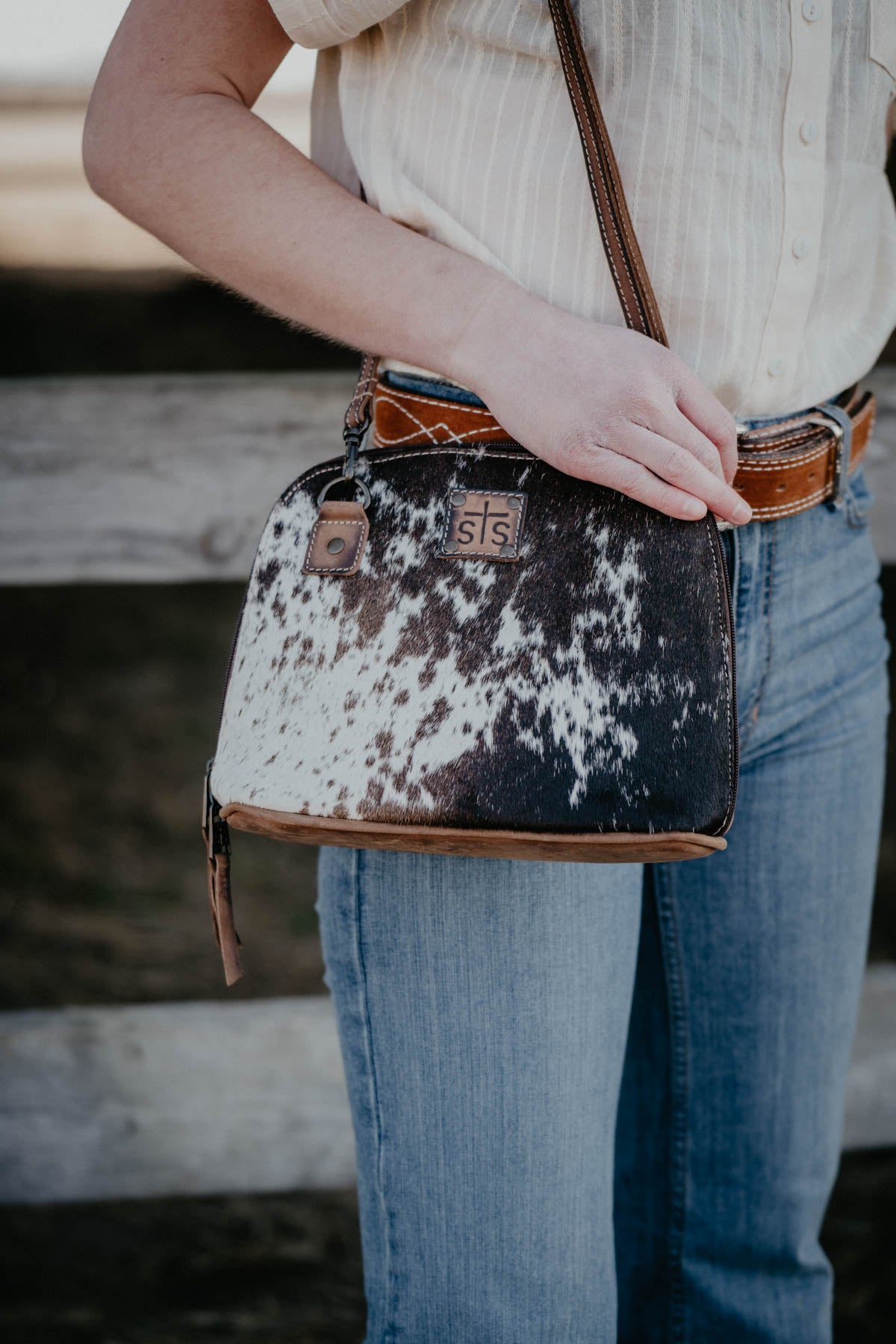 Cowhide crossbody clearance