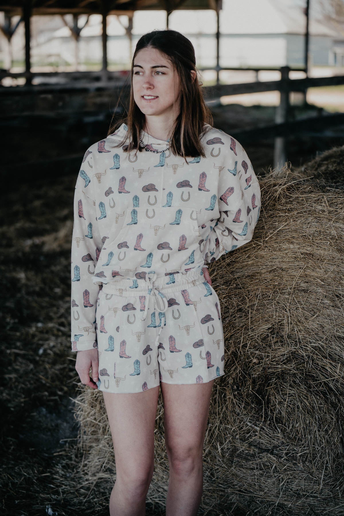 Cowgirl Print Terry Shorts (XS-XXL)