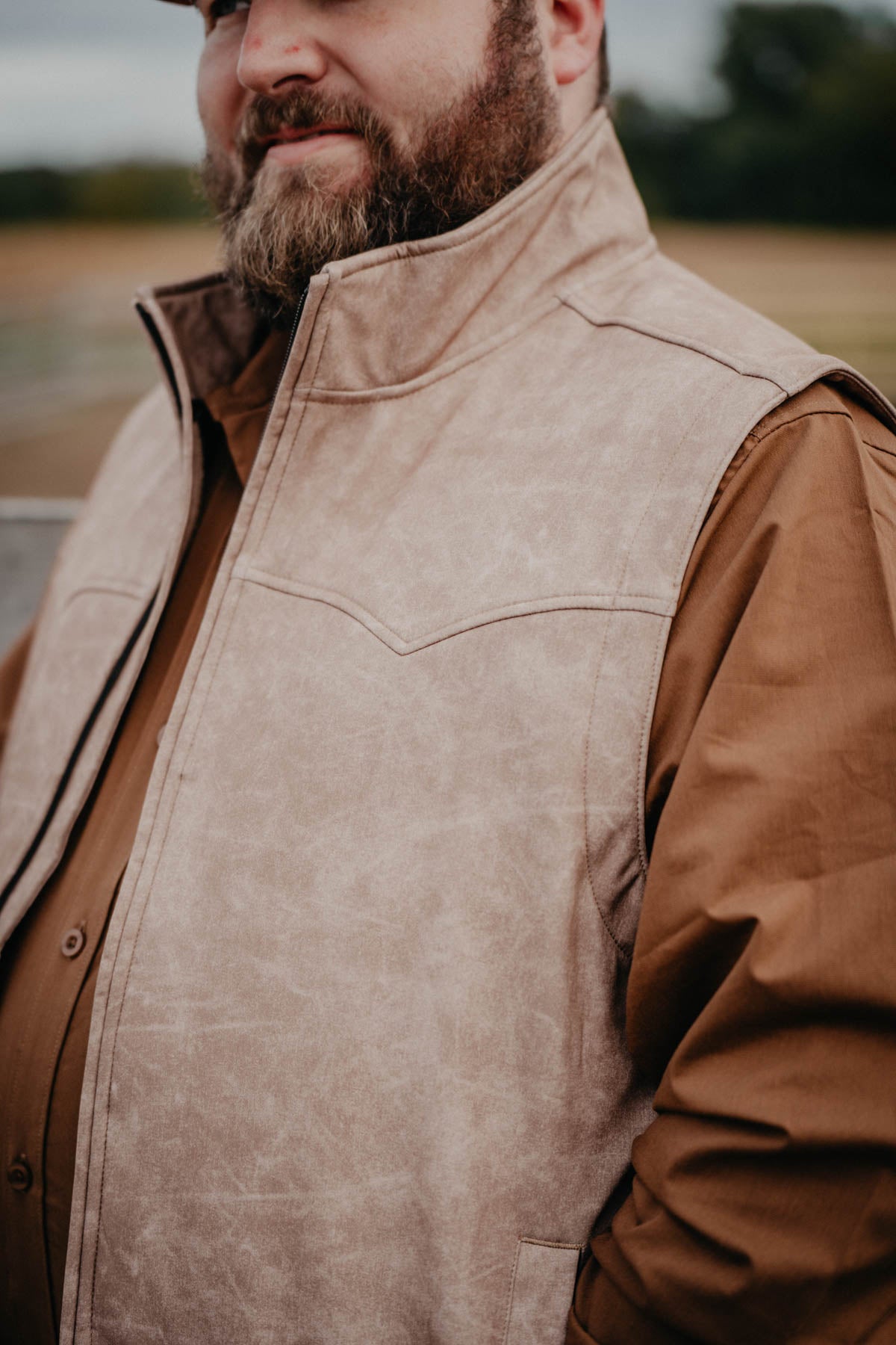 'Boston' Men's CINCH Khaki Bonded Vest (M - XXL)