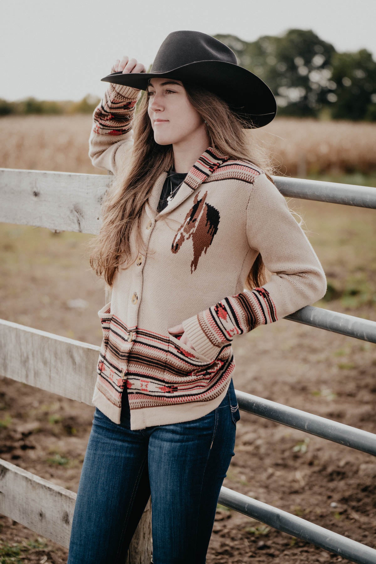 'Avalon' Vintage Inspired Horse Cardigan (3 Colours; S - XXL)