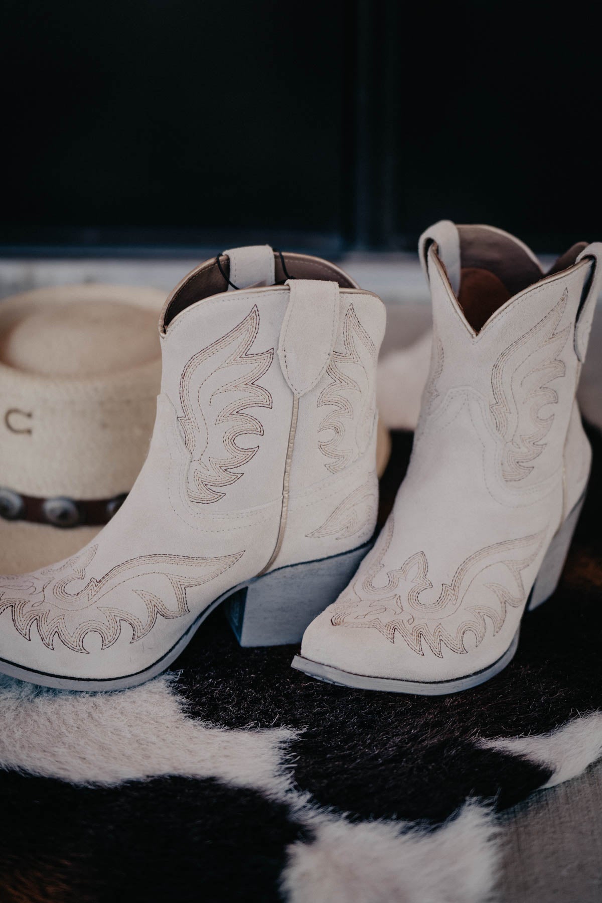 Ariat 'Chandler' Suede Bootie {Cloud White}