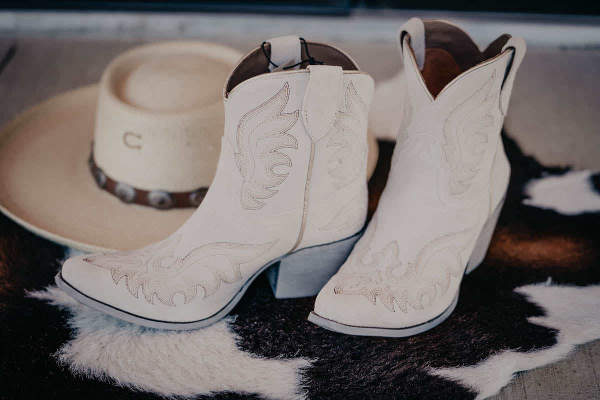 Ariat 'Chandler' Suede Bootie {Cloud White}