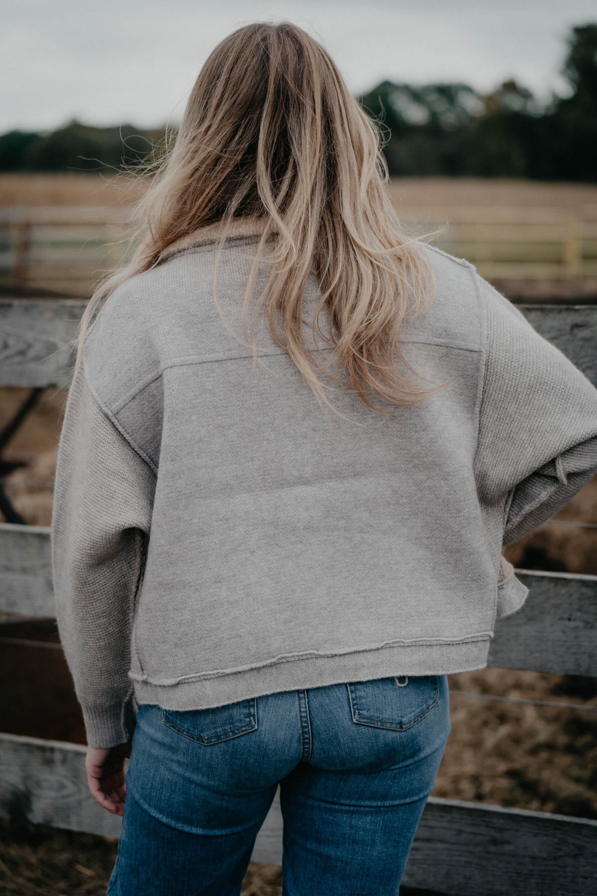 'Camden' Cropped Grey Cardigan Shacket (S - XXL)