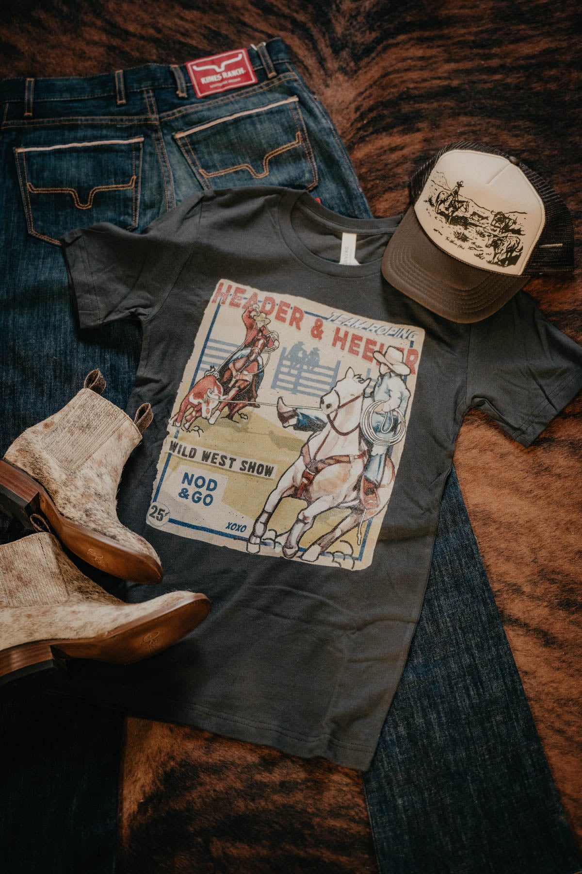 'Rio' Team Ropers Back Number Dark Grey Unisex Graphic T (XS - XXL)