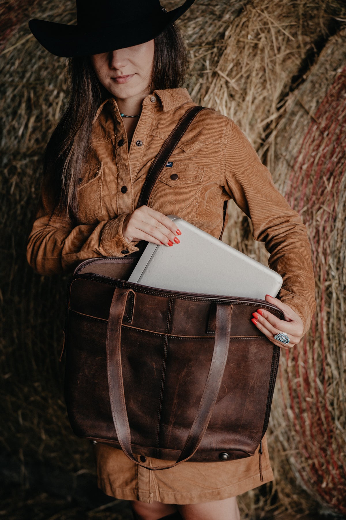 Cowhide Laptop Bag by STS Ranchwear