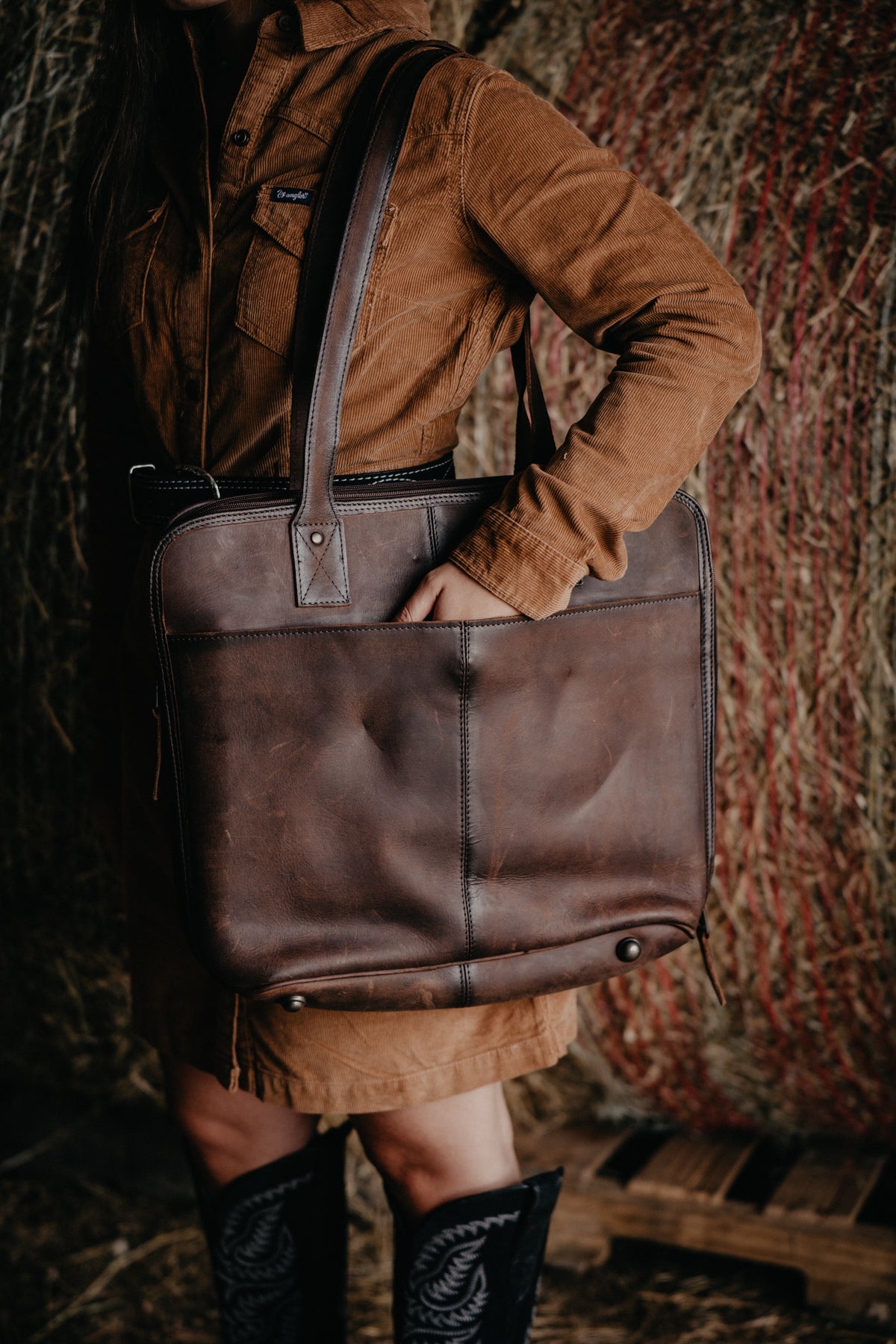 Cowhide Laptop Bag by STS Ranchwear