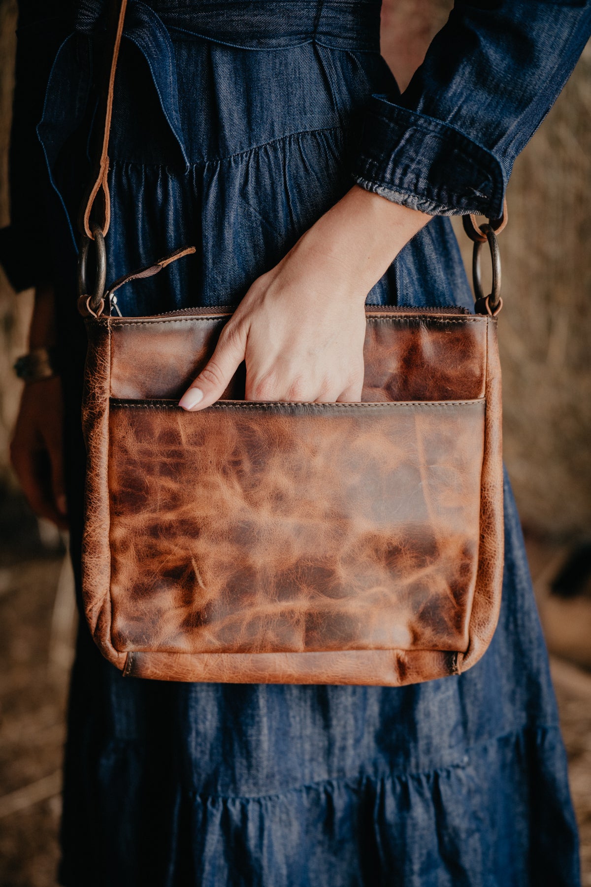 'Olivia' Vaquero Concho Cowhide Crossbody by STS Ranchwear 2
