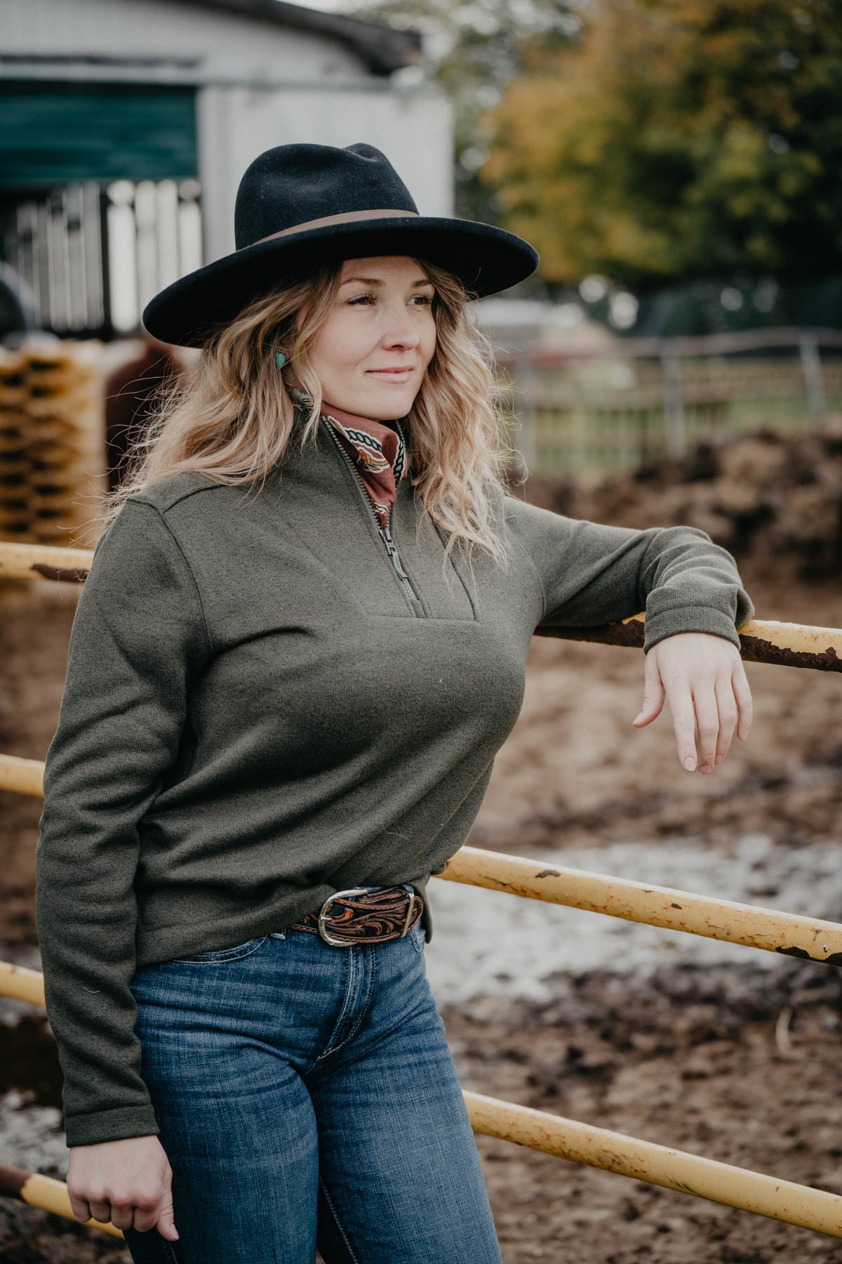 'Pinecrest' Women's CINCH Olive 1/4 Zip Sweater (XS - XXL)