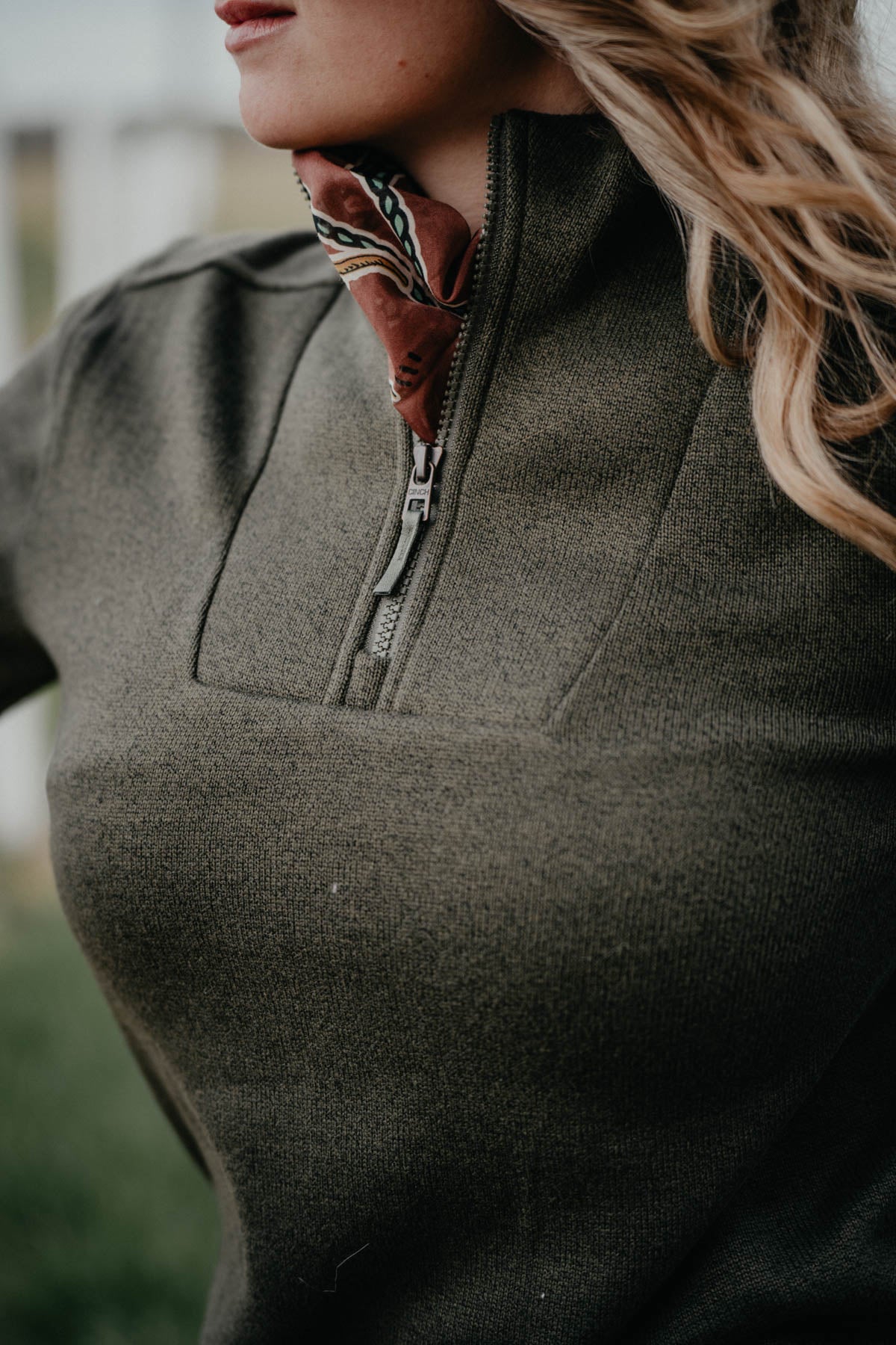'Pinecrest' Women's CINCH Olive 1/4 Zip Sweater (XS - XXL)