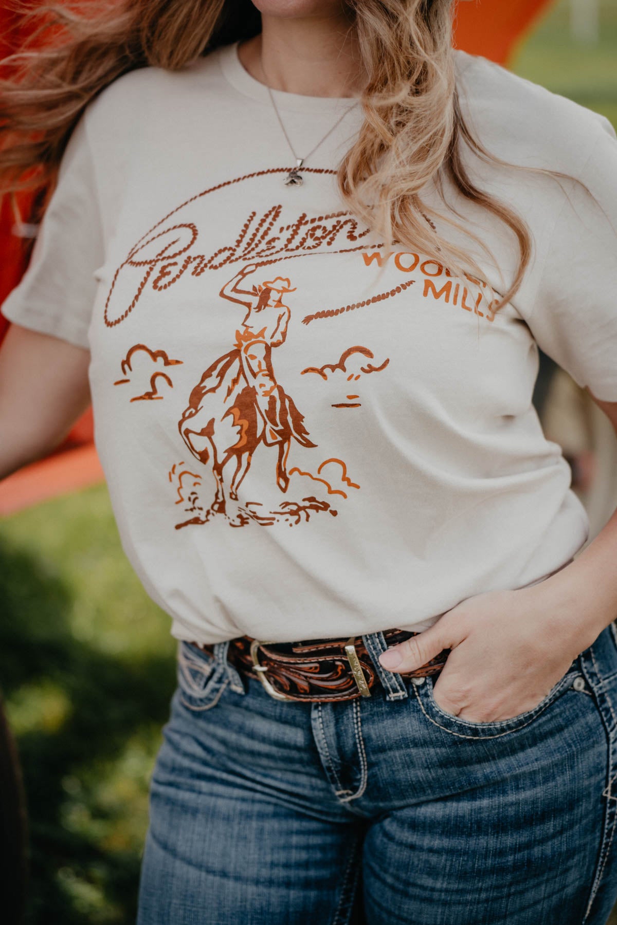 'Rodeo Cowgirl' Ivory Pendleton Graphic T
