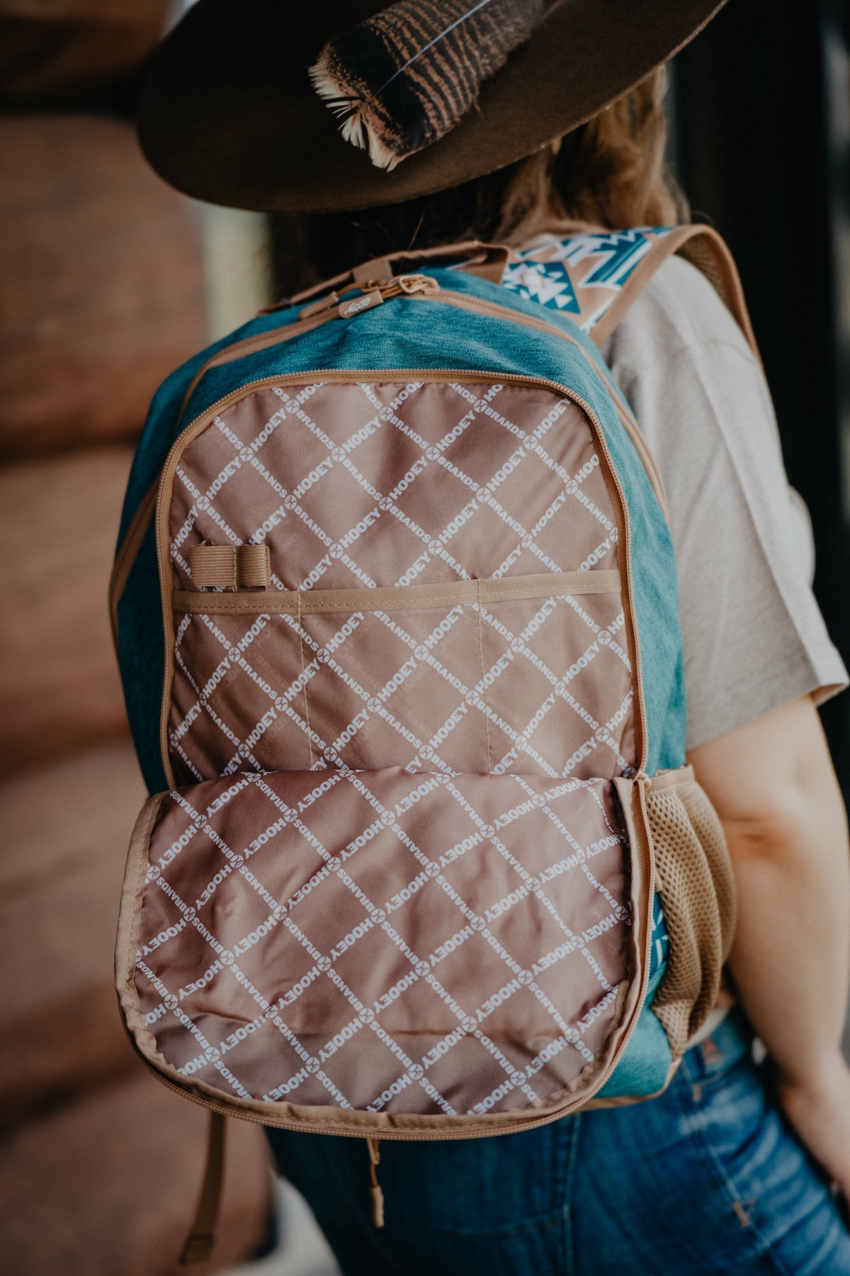 Rockstar Hooey Aztec Teal/Tan Aztec Backpack
