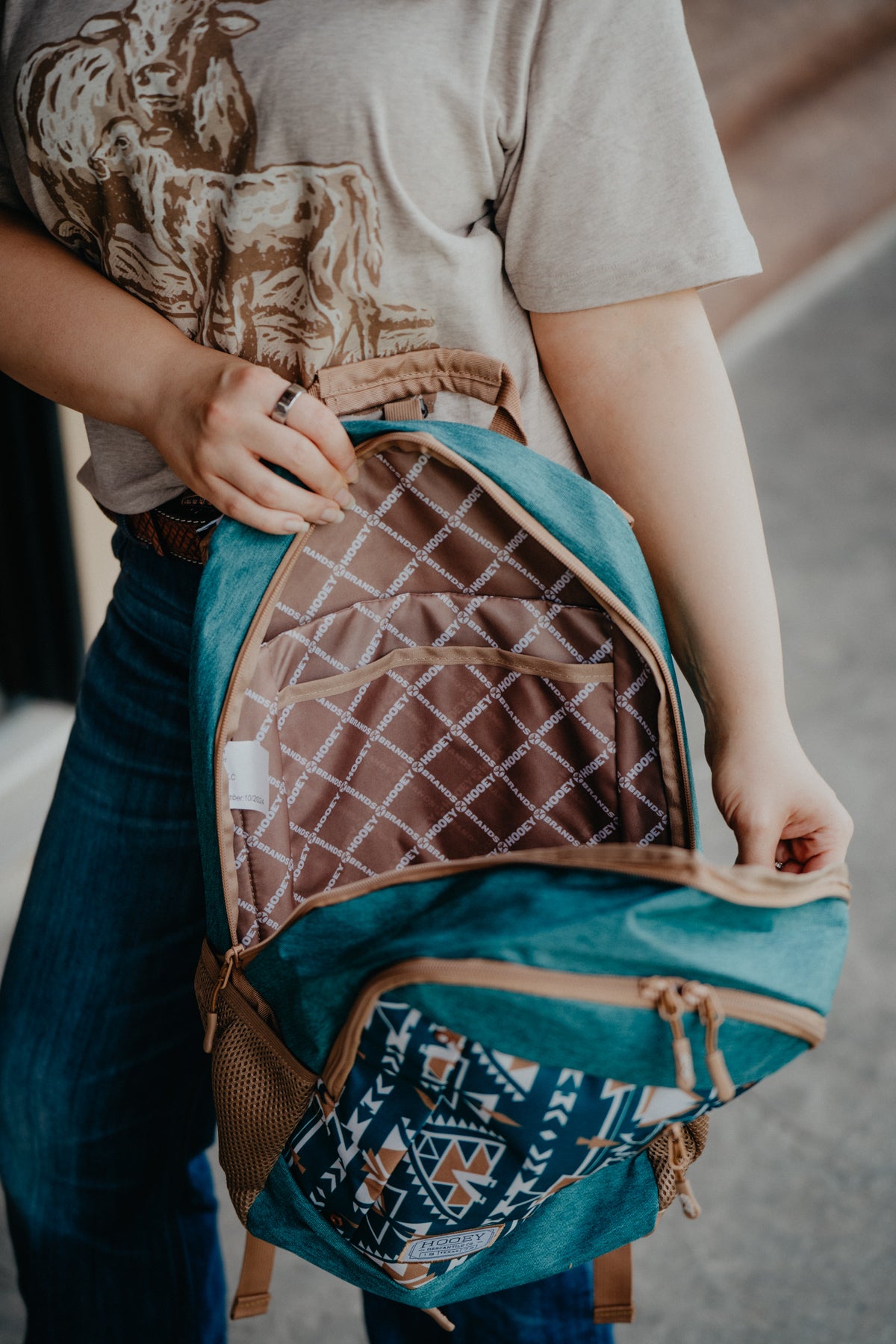 Rockstar Hooey Aztec Teal/Tan Aztec Backpack
