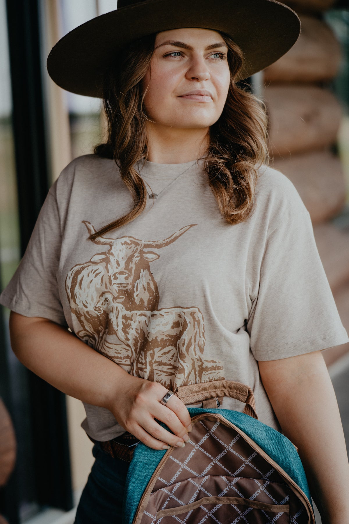 'Gal' Women's Longhorn Oatmeal Heather T-Shirt (M & L ONLY)