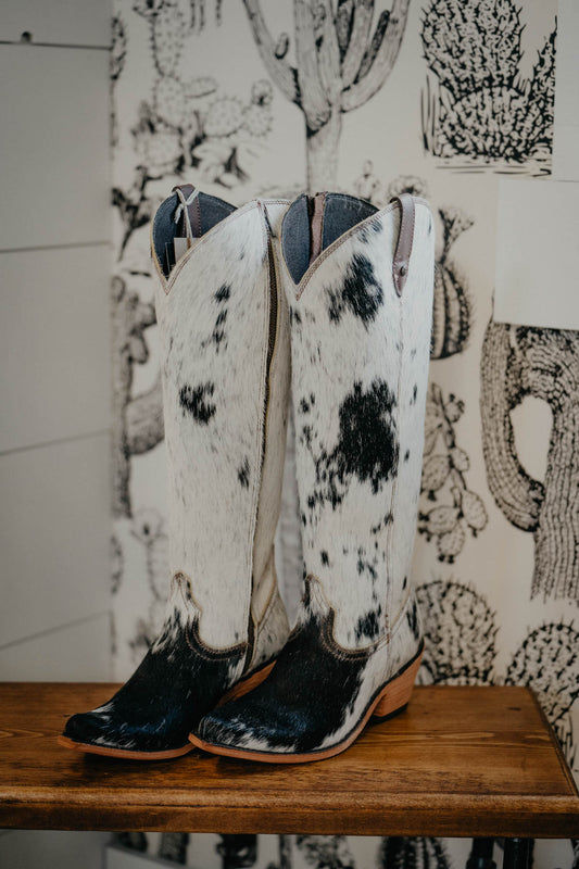 {Size 8, Regular Calf Width} 'Granizo Cafe' Tall Cowhide Boots by Liberty Black