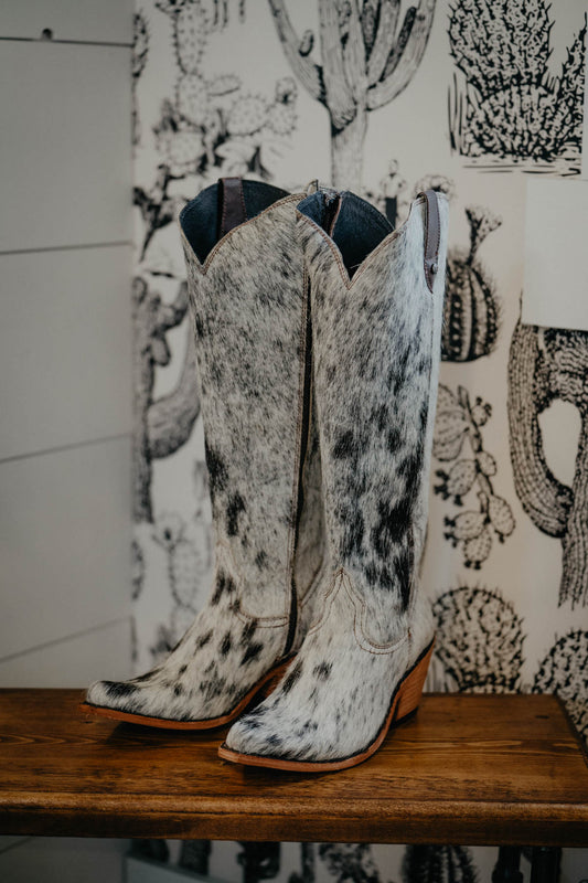 {Size 10, Regular Calf Width} 'Granizo Cafe' Tall Cowhide Boots by Liberty Black