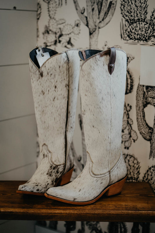 {Size 10, WIDE Calf Width} 'Granizo Cafe' Tall Cowhide Boots by Liberty Black