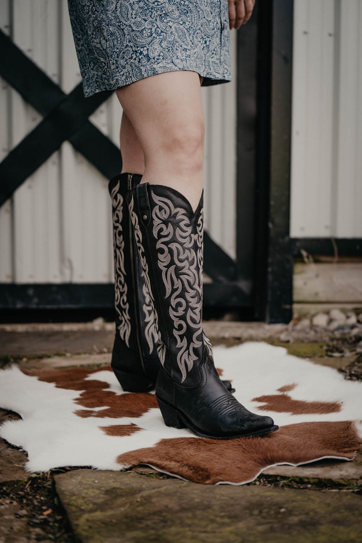 "Allie" Tall BLACK Leather Boots by Liberty Black {B & C Calf Widths}